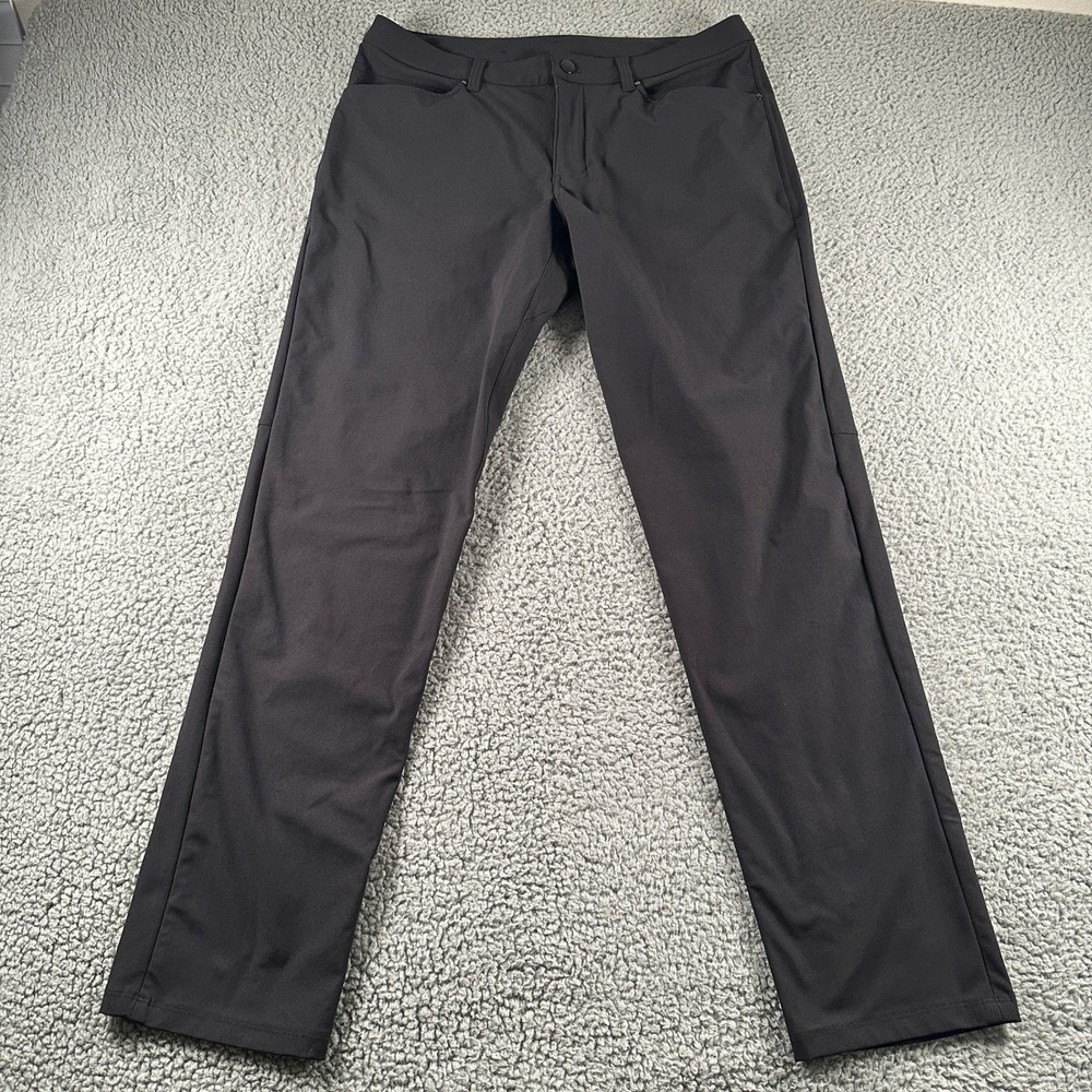 Lululemon ABC‎ Pants Mens 34 Black Stretch Slim Leg Golf Performance Travel